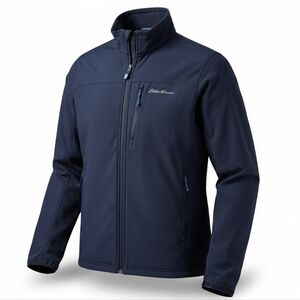 Eddie Bauer Men’s Navy Softshell Jacket Fleece Lined S Small
